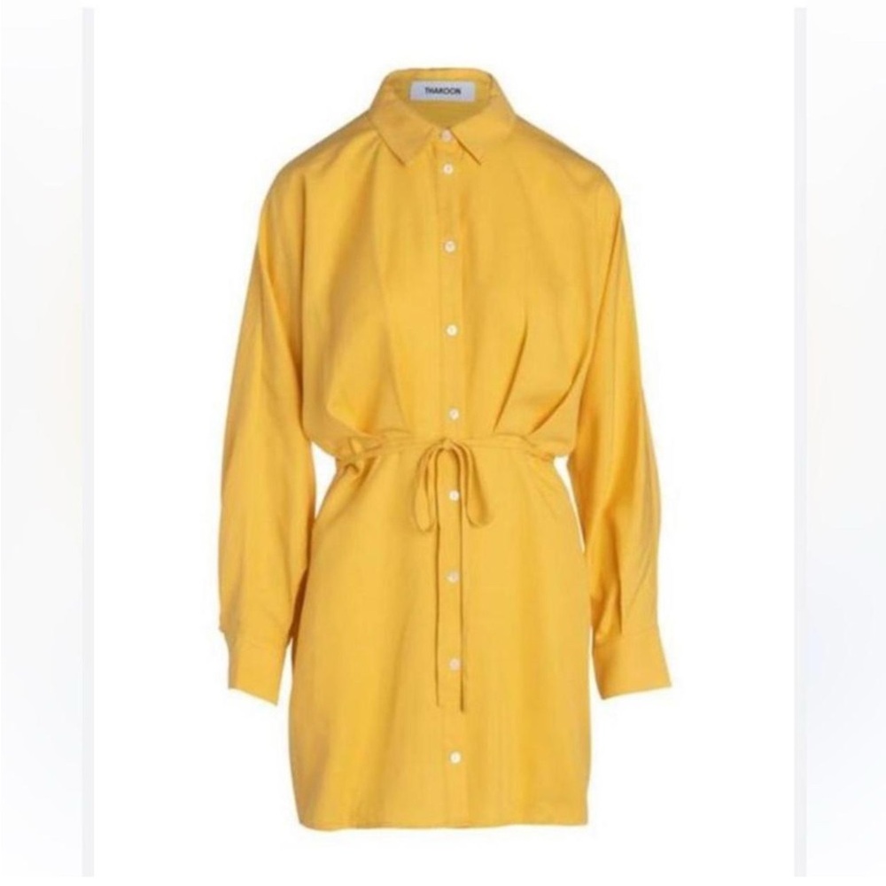 NWT THAKOON Yellow Button-Up Shirt Mini Dress Size 6